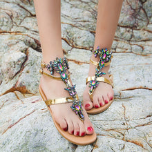 Load image into Gallery viewer, Women Fashion Rhinestones Chains Crystal Flat Sandals